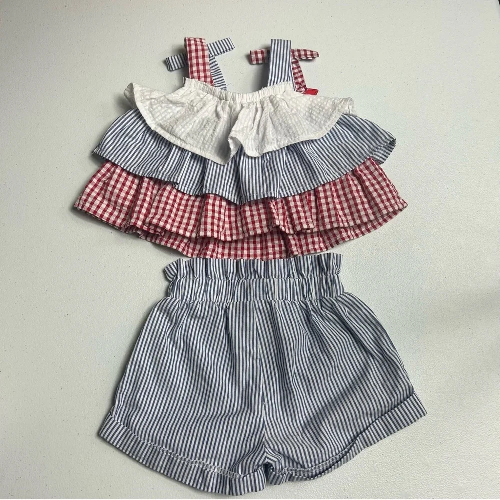 Rare Editions 2 Piece Patriotic 4th of July Outfit Size 12 Months Baby - Picture 5 of 10